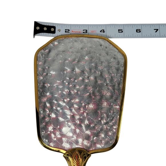 Vintage Gold-Tone Handheld Vanity Mirror Brush Set - Mirror Missing From Frame - Picture 11 of 16